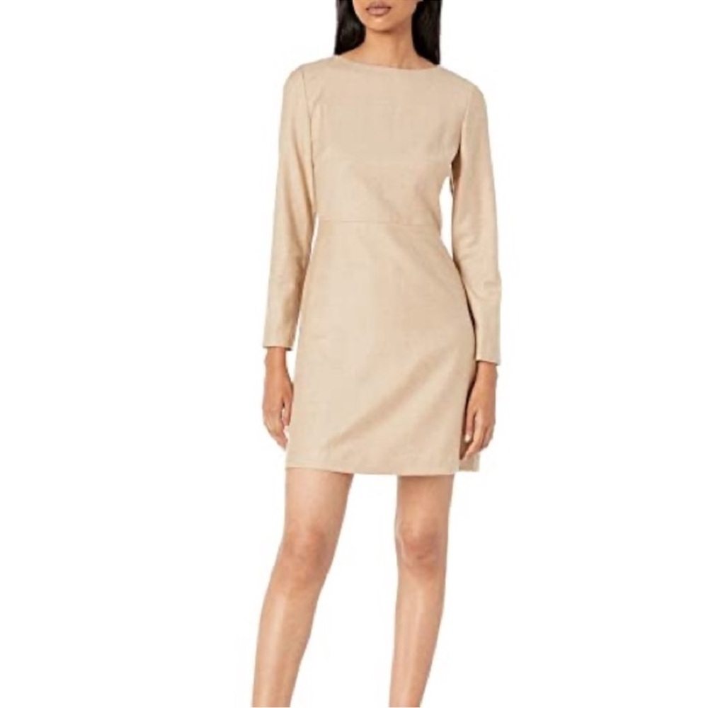 Theory Women's Kamillina Long-Sleeved Dress Tan color wool size 6